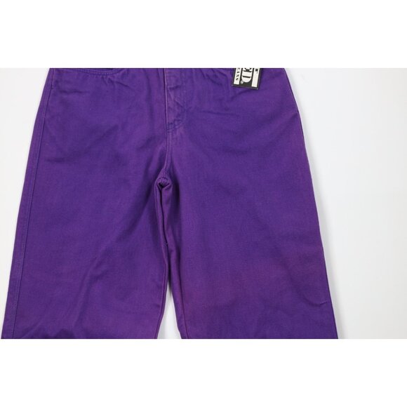 Deadstock Vtg 90s Streetwear Mens 32x34 Baggy Fit Skateboard Jeans Purple Cotton - Picture 3 of 11